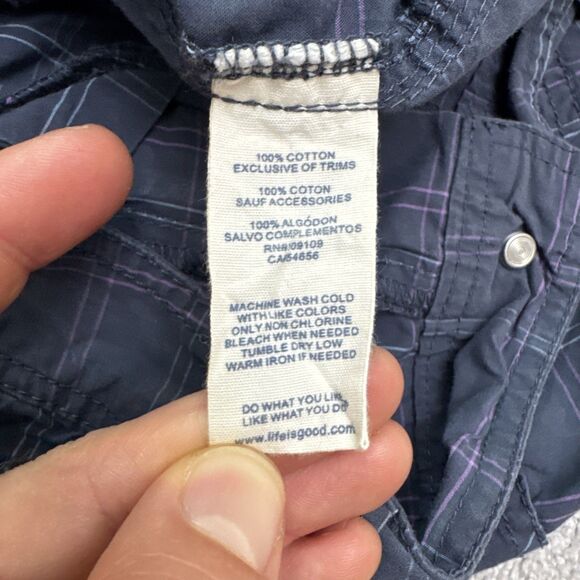 Life Is Good Cargo Capri Pants Womens 6 Blue Pink Plaid Cotton Casual Outdoor - Picture 8 of 14